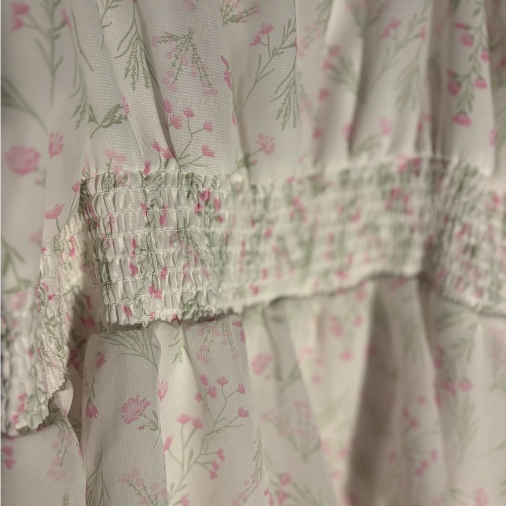 Pink Floral Ruffle Top - Picture 3 of 3